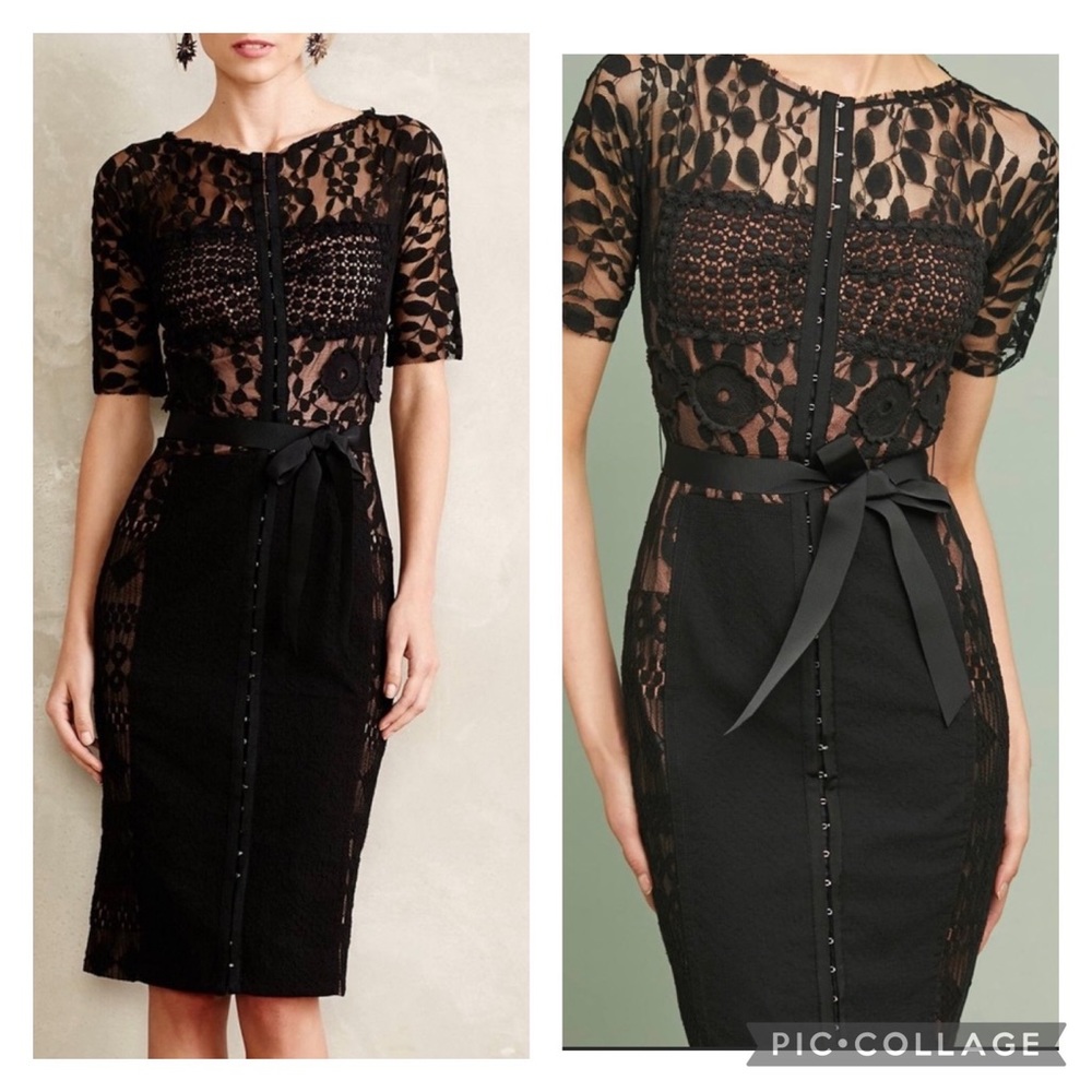 Byron Lars Black Lace Midi Dress